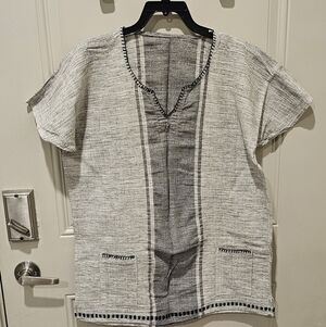 Ethiopian Traditional Men Shirt  Gray  Size .M Like New